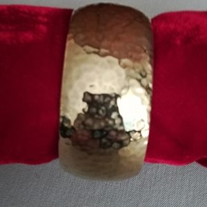 Vintage Hammered Gold Metallic Bangle Bracelet